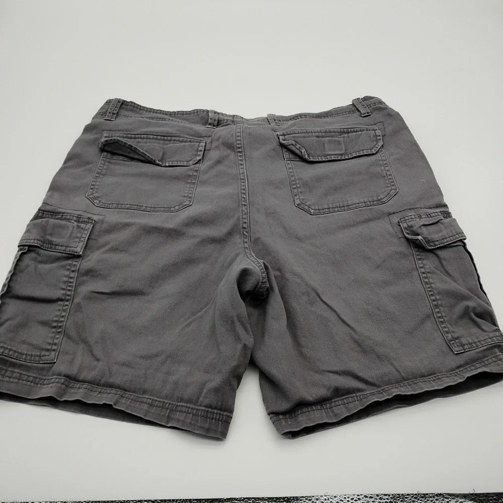 George Mens Cargo Shorts Gray Size 38 Cotton Stretch Casual Utility Outdoor